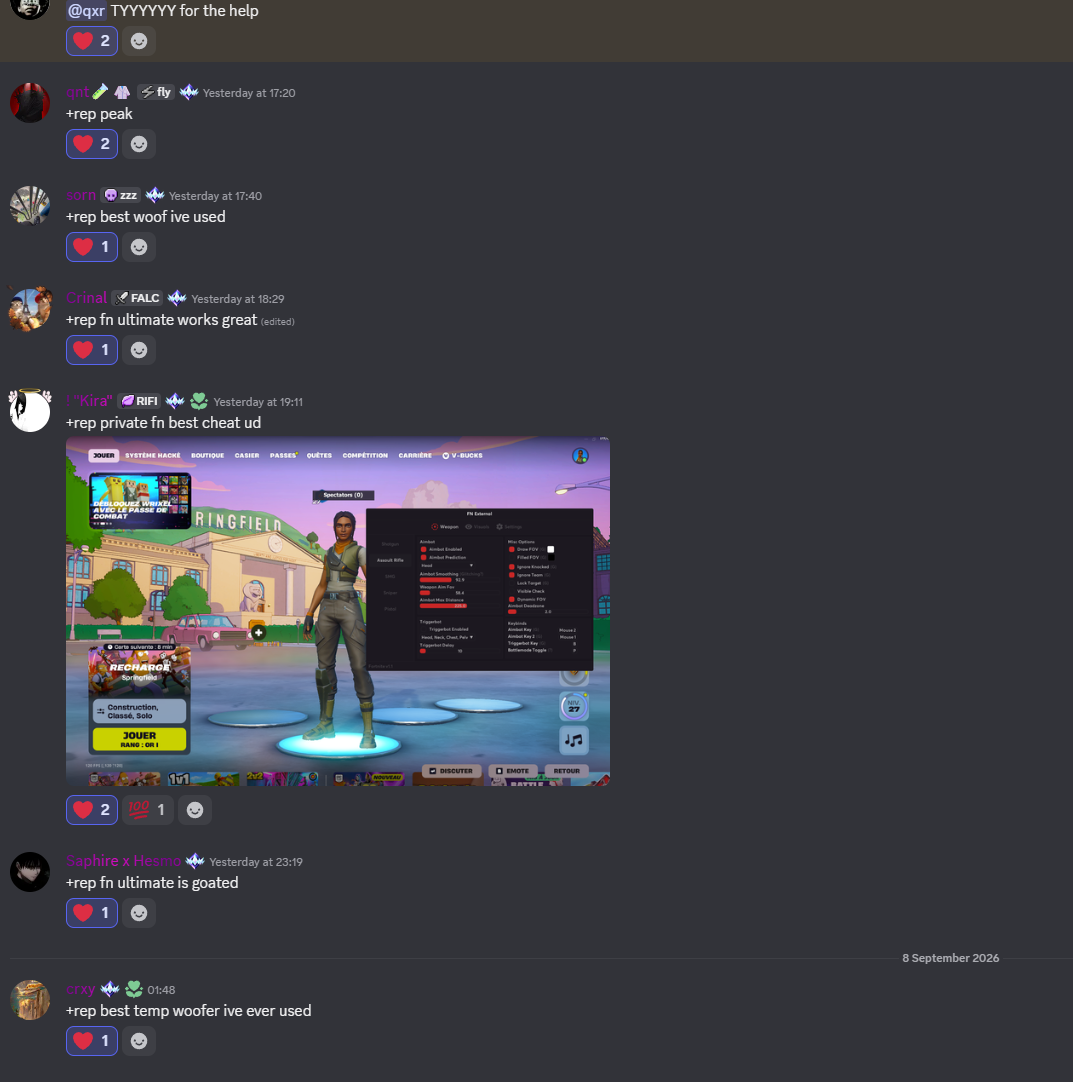 Discord #reviews channel with customer +rep messages