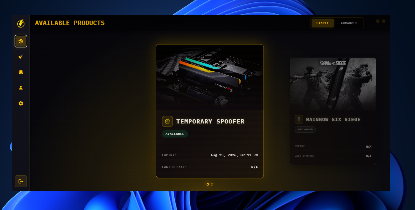 Focus loader showing the Temp Spoofer