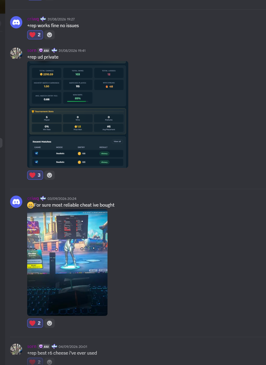 In-game stats screenshot posted with the vouch